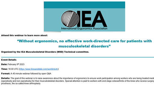Without ergonomics, no effective work-directed care for patients with musculoskeletal disorders